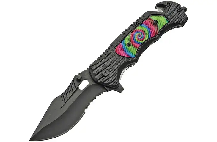 China Made Linerlock Tie Dye Assisted Opening Folding Knife - view 2